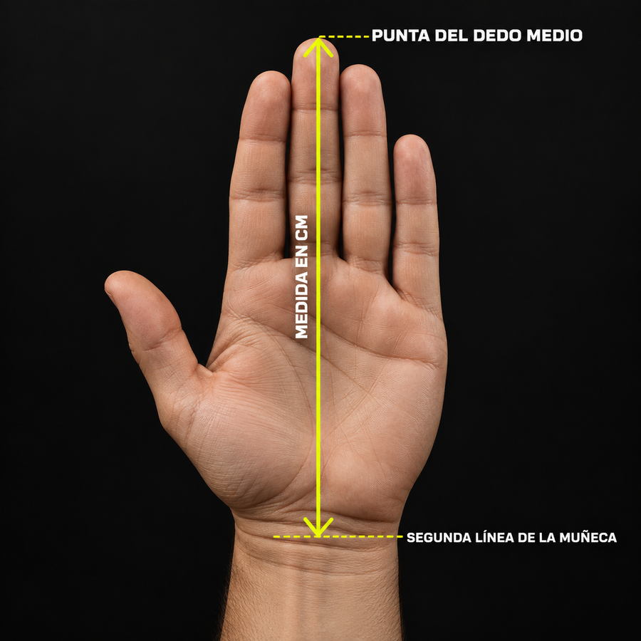 Cómo medir la mano para guantes de portero: de la segunda línea de la muñeca a la punta del dedo medio
